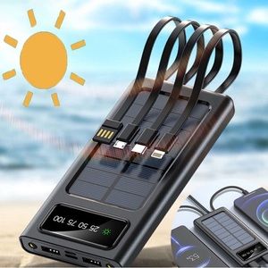 LED Solar Power Bank, 10000mAh Solar Charger Power Bank, Portable Charger